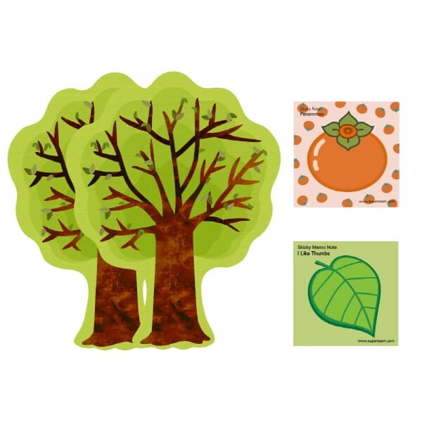 [슈퍼쌤]가을환경구성 대형감나무 세트(감나무2개, 스티키노트2개)