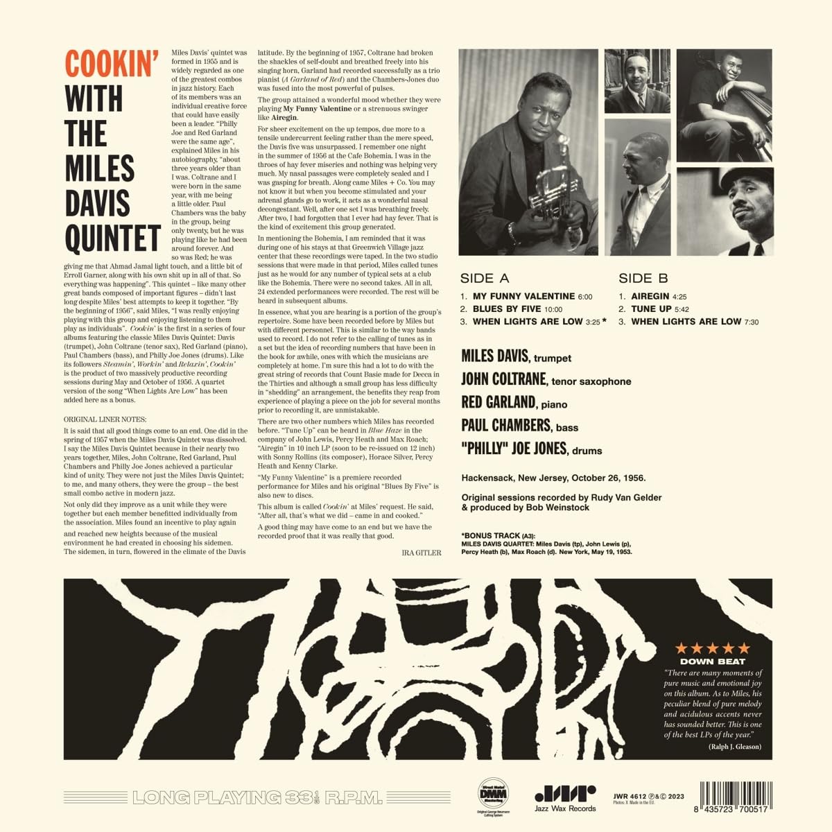 Miles Davis Quintet (마일스 데이비스 퀸텟) - Cookin' [LP]