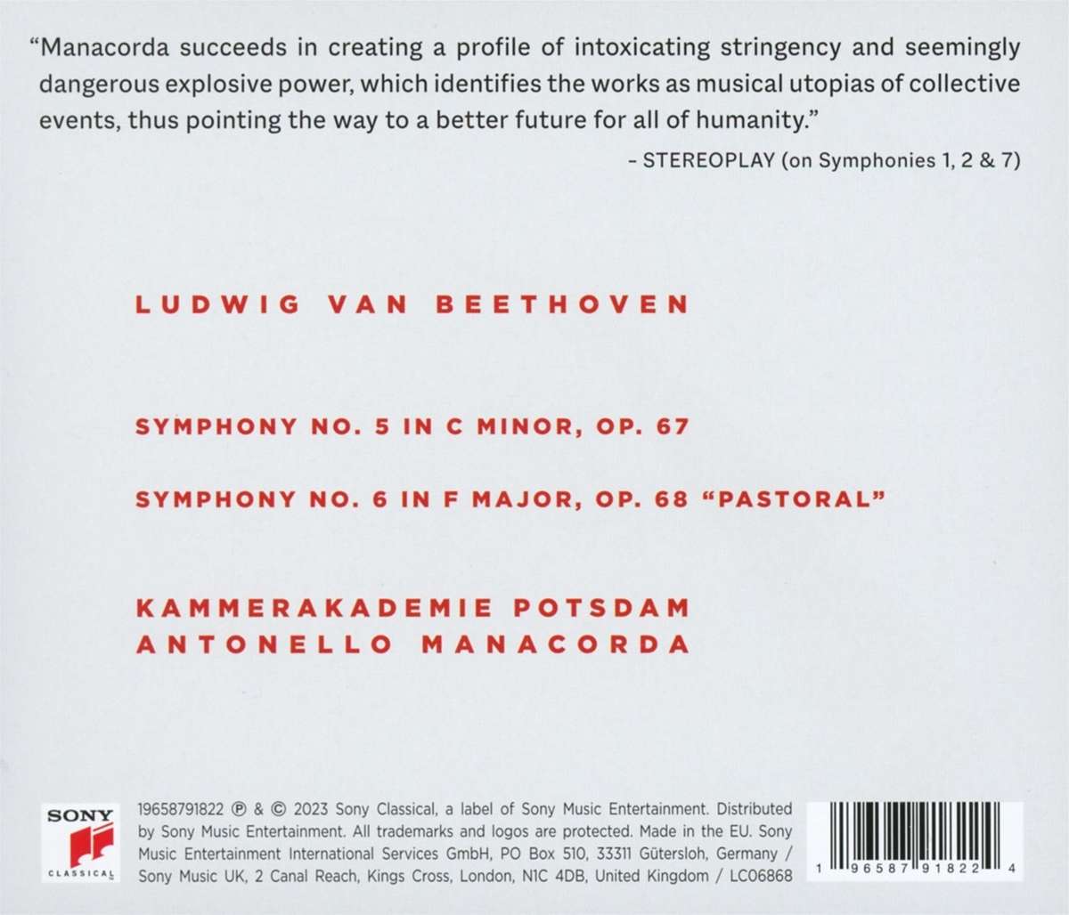 Antonello Manacorda 베토벤: 교향곡 5 & 6번 (Beethoven: Symphonies Nos. 5 & 6)