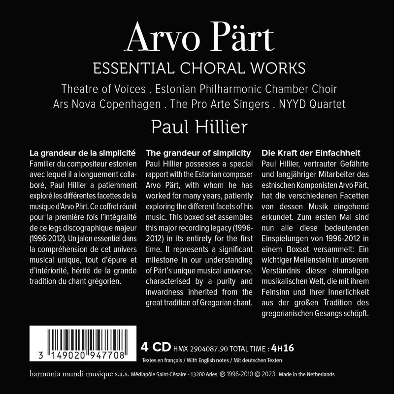 Paul Hillier 아르보 패르트: 에센셜 합창곡 (Arvo Part: Essential Choral Works)