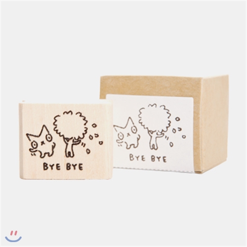 [SNOWCAT] WOOD STAMP-BYE BYE