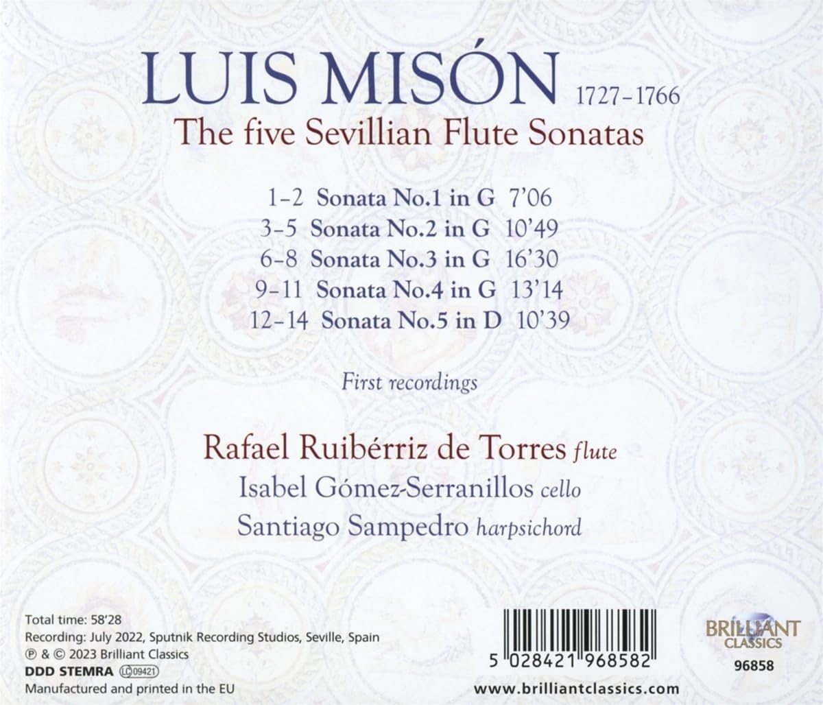 Rafael Ruiberriz de Torres 미손: 다섯 개의 세비야 플루트 소나타 (Mison: The Five Sevillian Flute Sonatas)