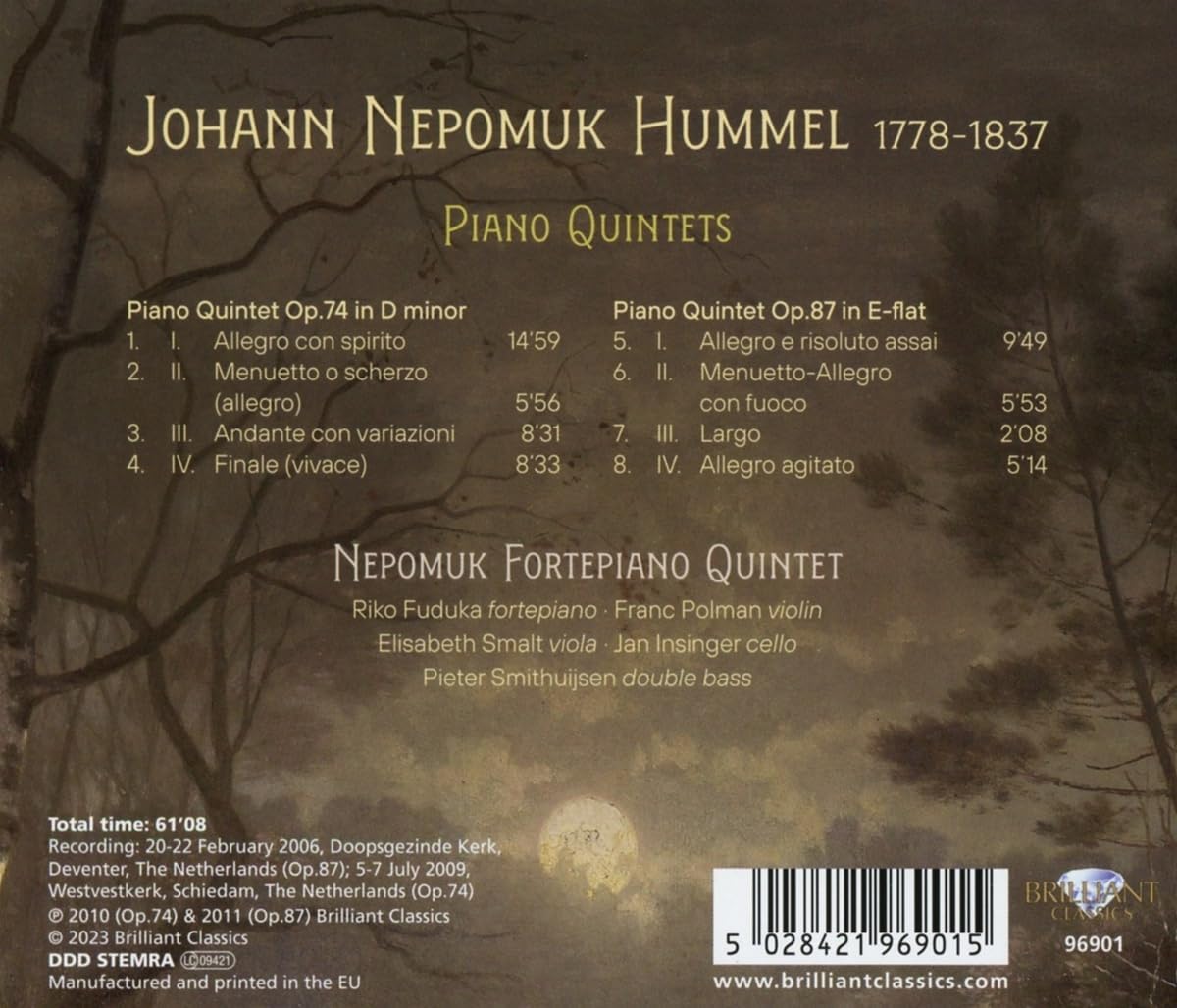 Nepomuk Fortepiano Quintet 훔멜: 피아노 오중주 (Hummel: Piano Quintets Op. 74 & 87)