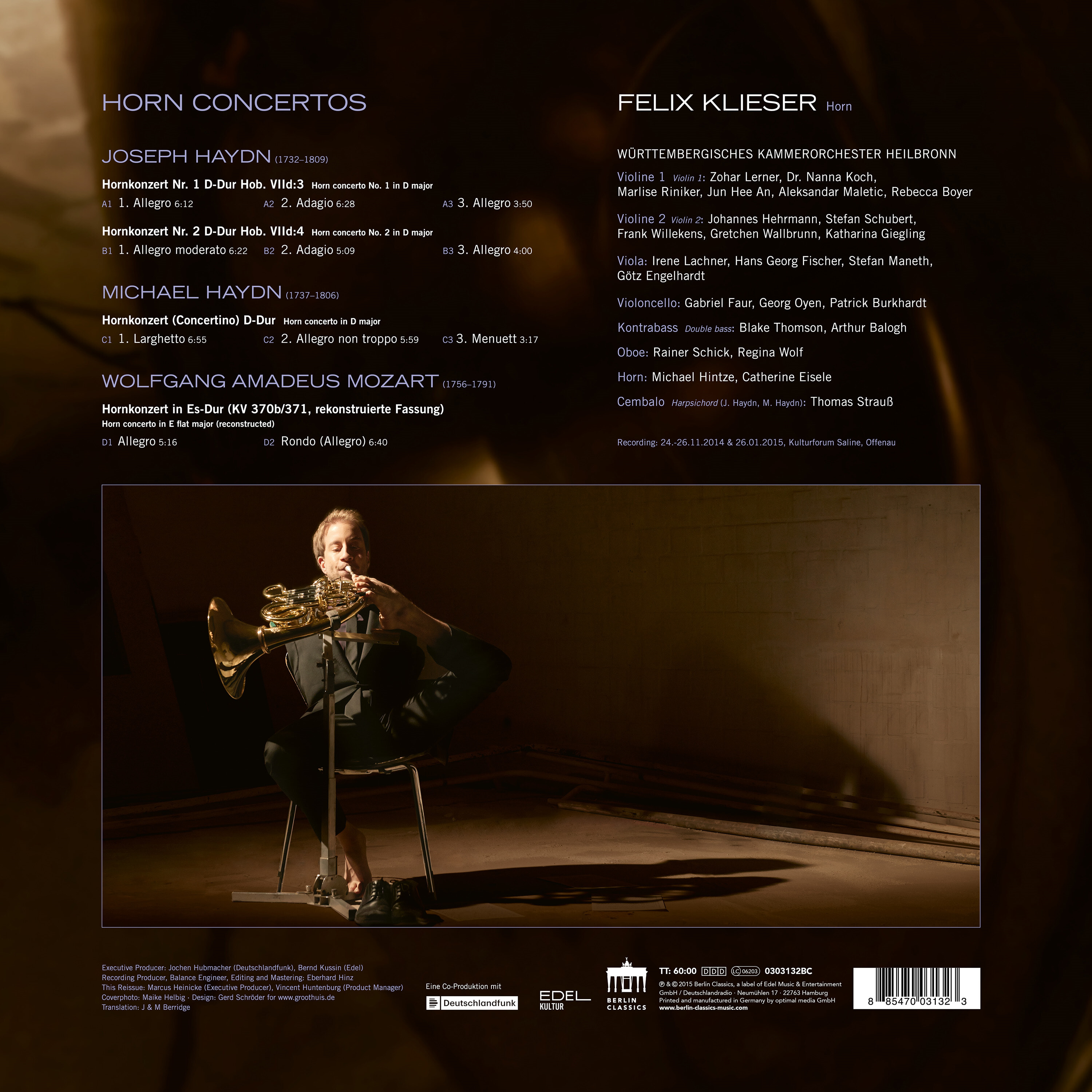 Felix Klieser 요제프 / 미하엘 하이든: 호른 협주곡 (Joseph / Michael Haydn: Horn Concertos) [2LP]