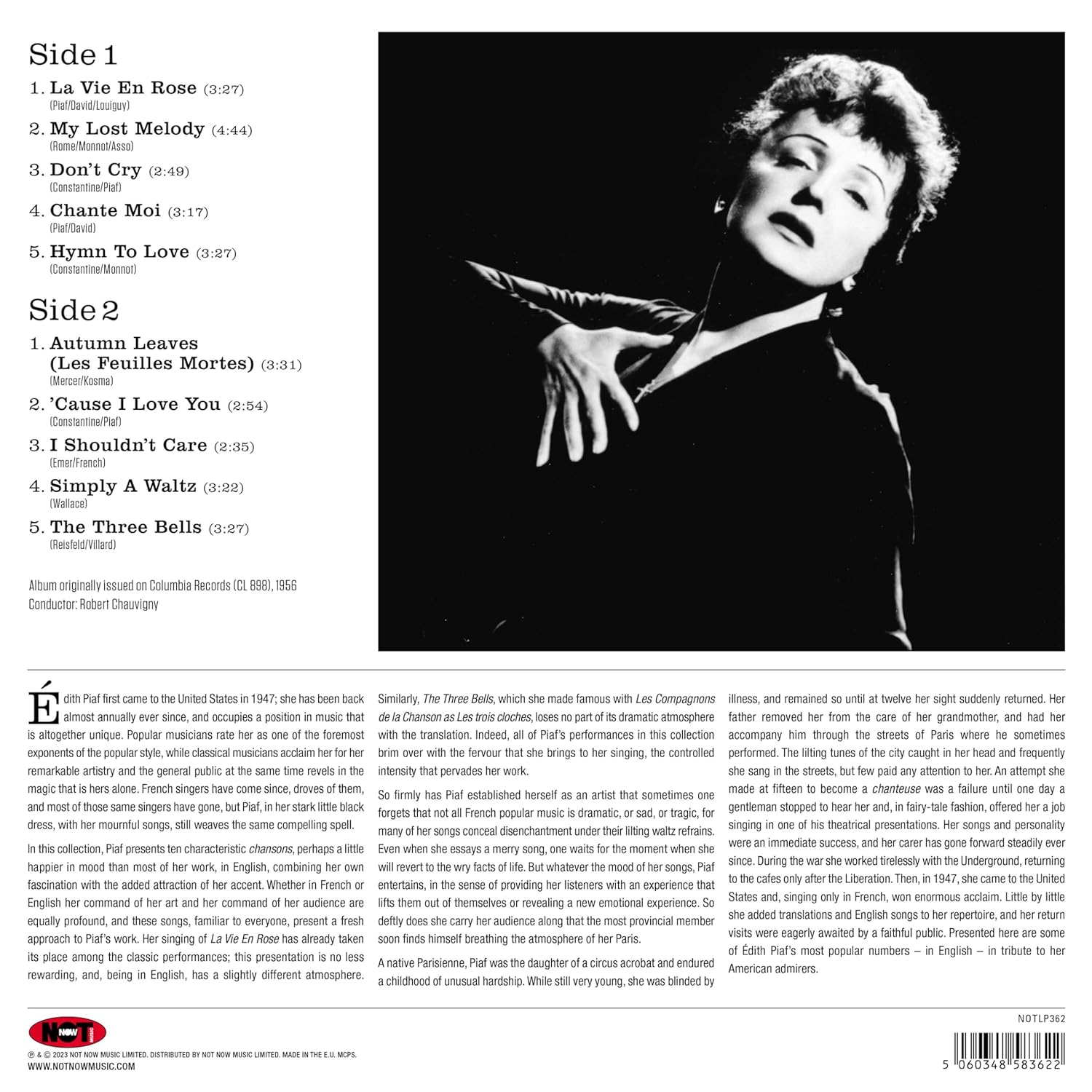 Edith Piaf (에디뜨 피아프) - La Vie En Rose Edith Piaf Sings In English [로열 블루 컬러 LP]