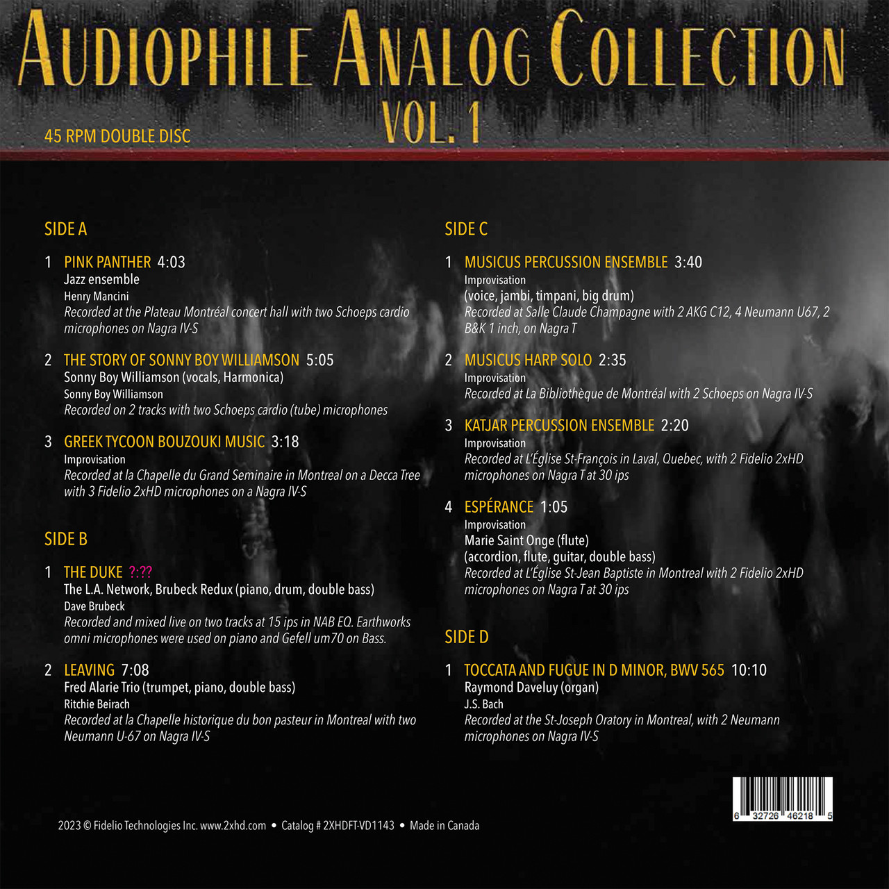 오디오파일 아날로그 컬렉션 1집 (Audiophile Analog Collection Vol. 1) [2LP]