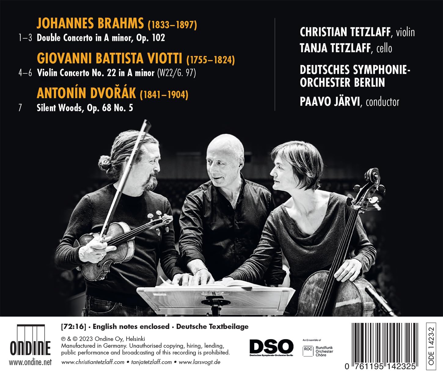 Christian Tetzlaff / Tanja Tetzlaff 브람스: 이중협주곡 / 비오티: 바이올린 협주곡 22번 / 드보르작: 조용한 숲 (Brahms: Double Concerto / Viotti: Violin Concerto No. 22 / Dvorak: Silent Woods)