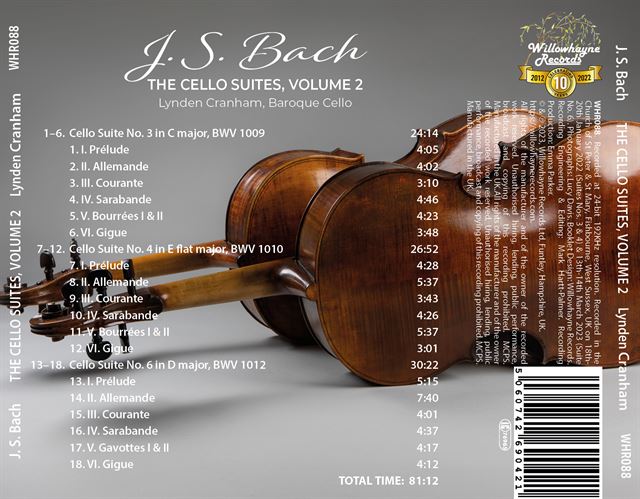 Lynden Cranham 바흐: 무반주 첼로 모음곡 3,4,6번 (Bach: the Cello Suites, Volume 2 - Suites, 3,4,6)