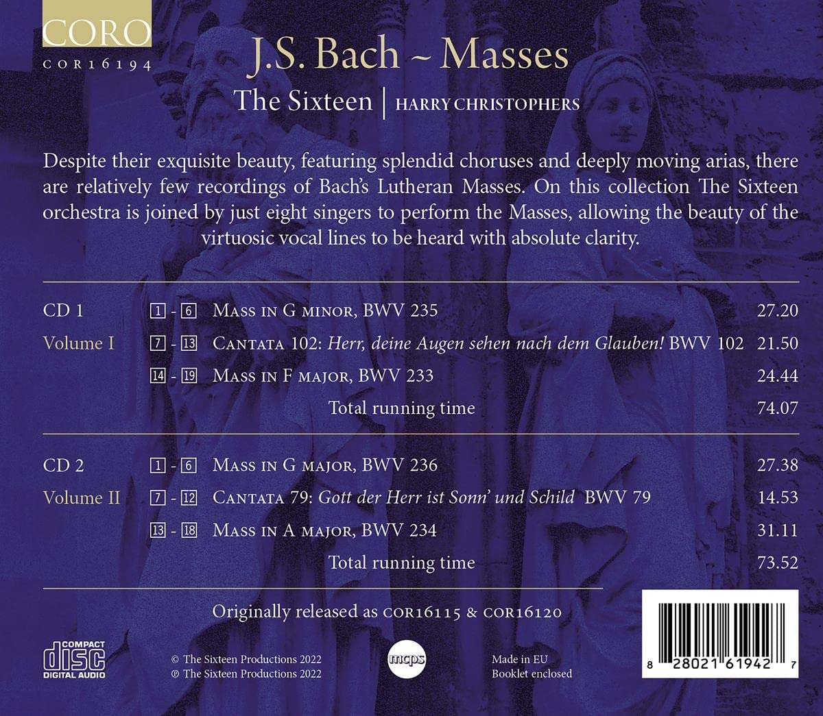 Harry Christophers 바흐: 미사 BWV 233,234,235,236, 칸타타 102번, 79번 (Bach Masses)