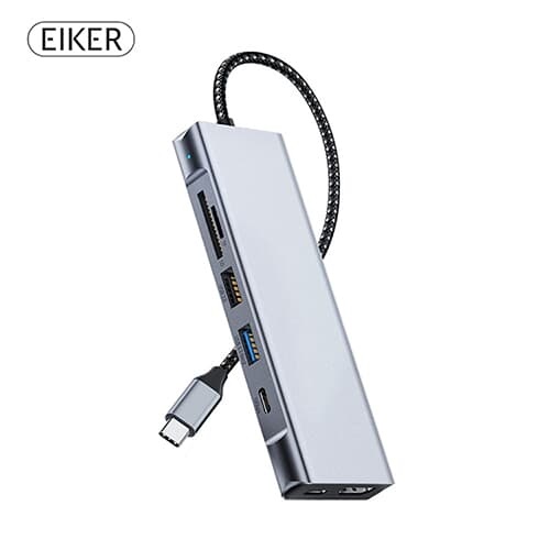 EIKER 8in1 c타입 멀티허브 USB3.2 썬더볼트HDMI PD충전 M.2 SSD 외장케이스