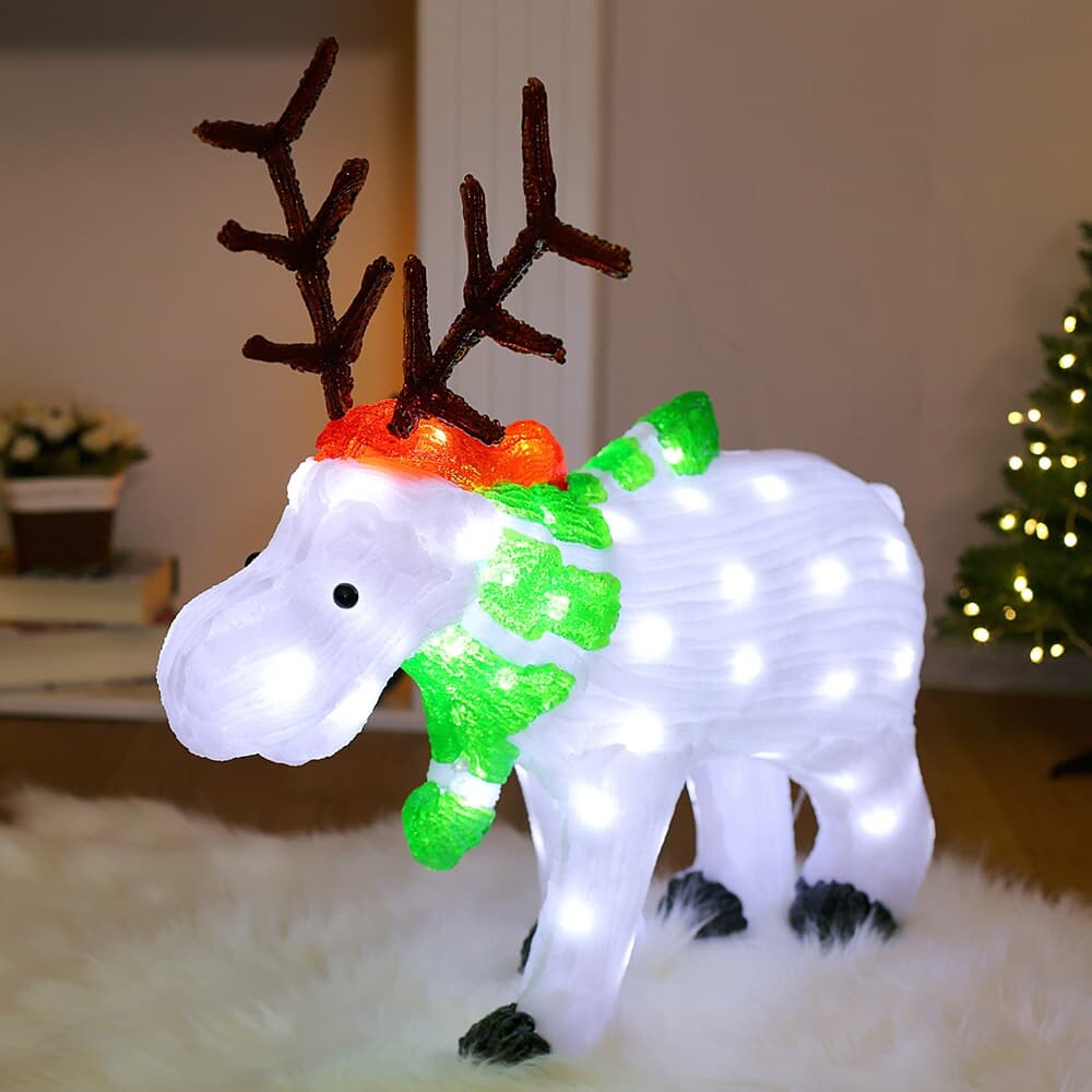 크리스마스 80구 LED 루돌프 트리 사슴 장식인형