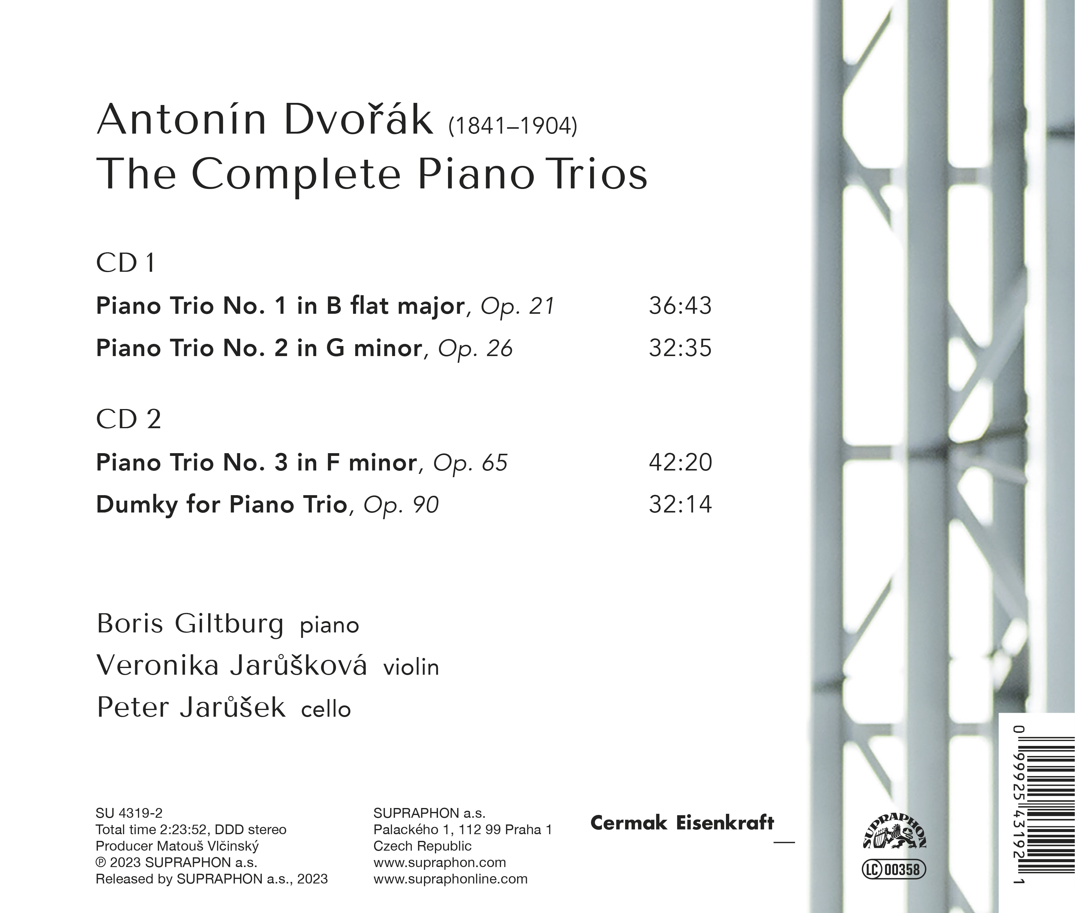 Veronika Jaruskova / Peter Jarusek / Boris Giltburg 드보르작: 피아노 트리오 전곡 (Dvorak: The Complete Piano Trios)