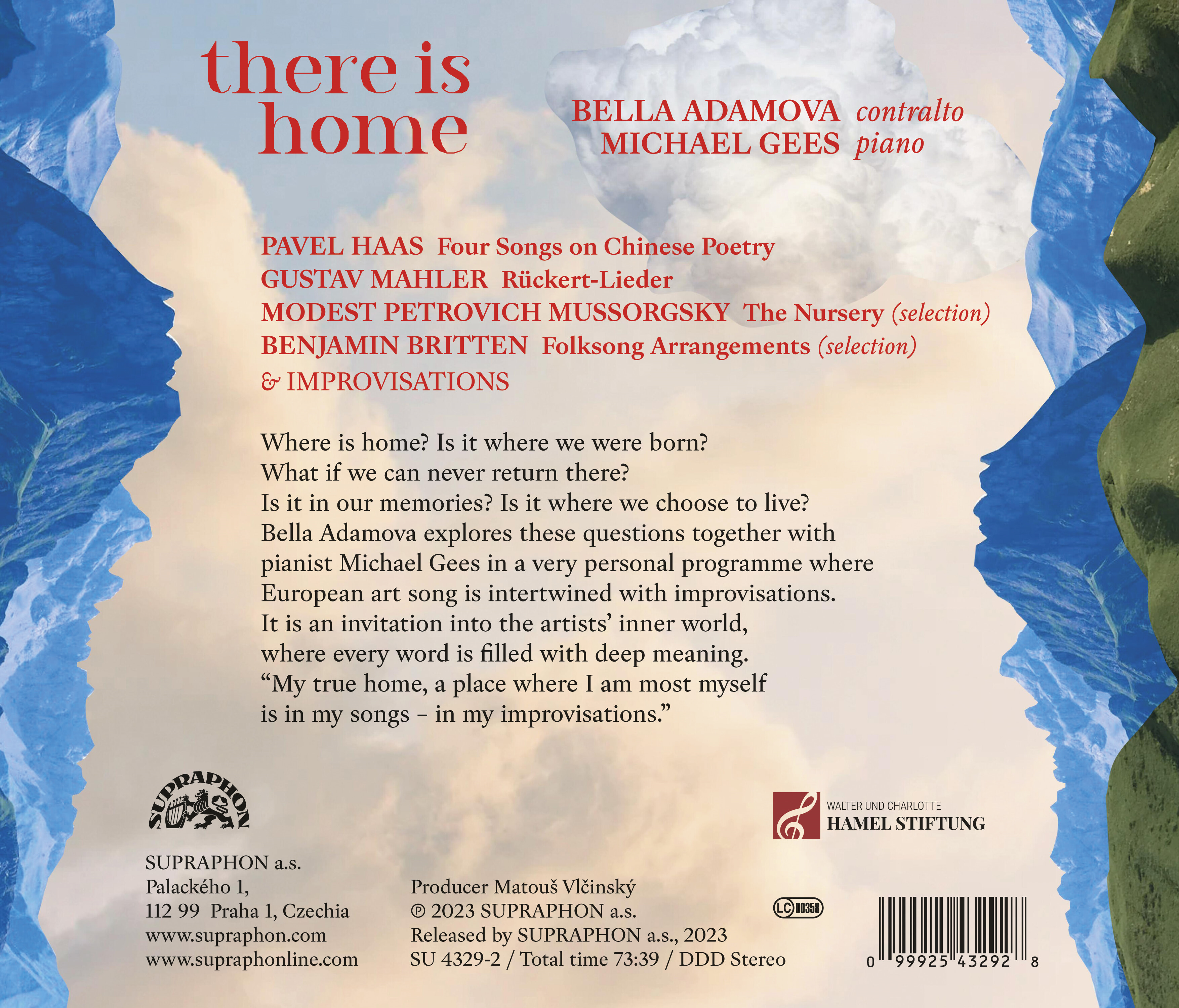Bella Adamova 성악 리사이틀 앨범 - 파벨 하스 / 말러 / 무소르그스키 / 브리튼 (There is Home)