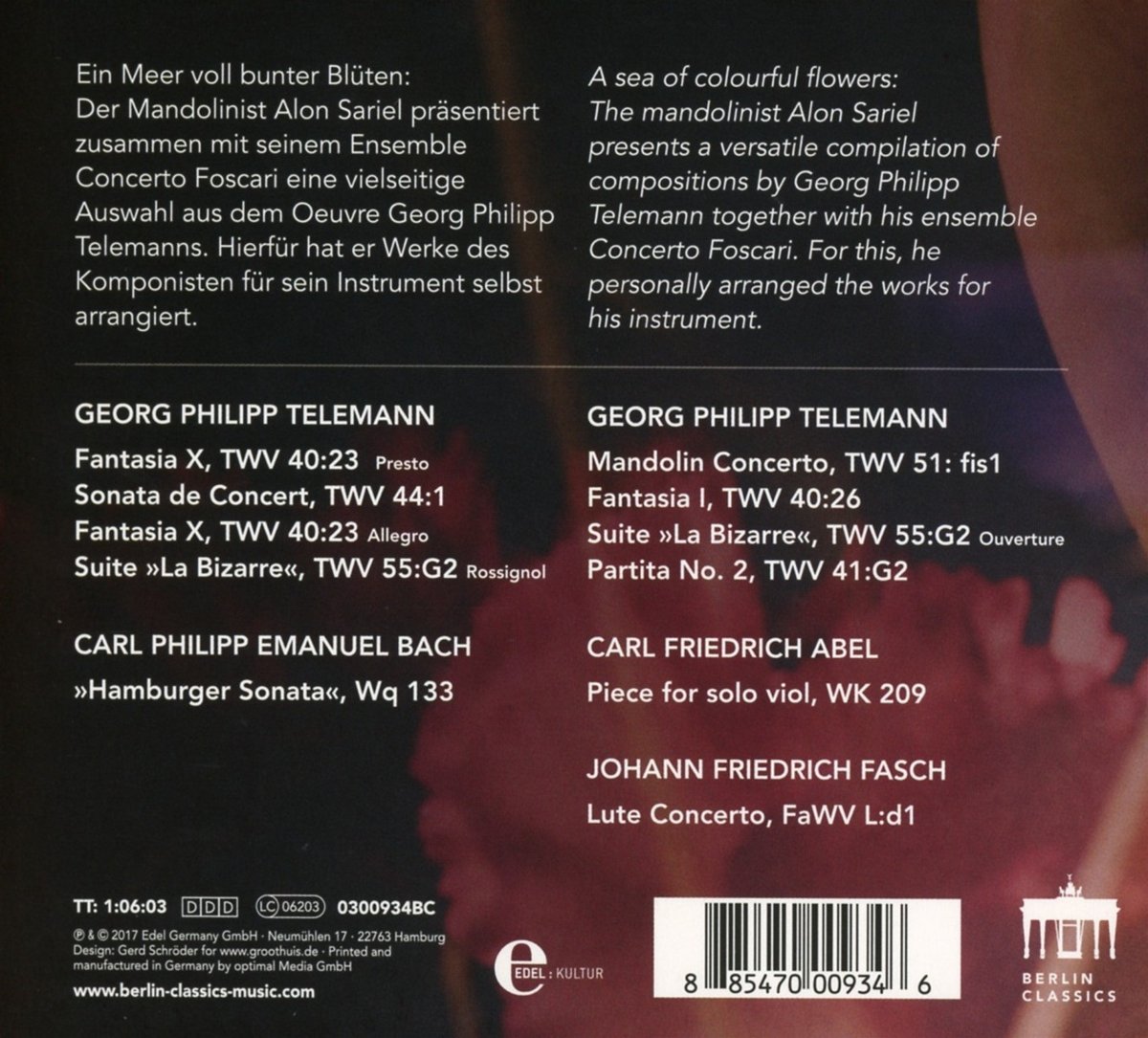 Alon Sariel 텔레만: 만돌린 연주집 - 환상곡, 소나타, 모음곡 (Telemann: Concerto, Suite, Sonata, Fantasia for Mandolin)