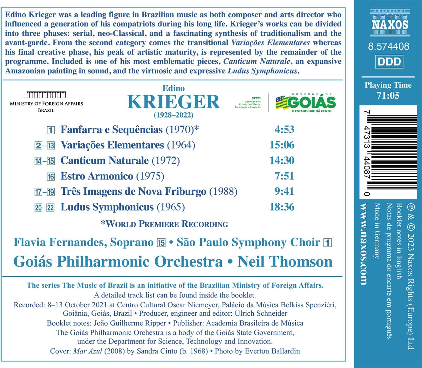 Neil Thomson 에디노 크리거: 관현악 작품집 (Krieger: Orchestral Works)