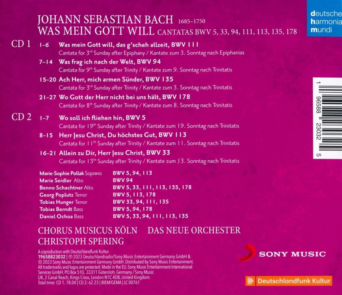 Christoph Spering 바흐: 칸타타 5, 33, 94, 111, 113, 135, 178번 (Bach: Cantatas BWV 5,33,94,111,113,135,178)