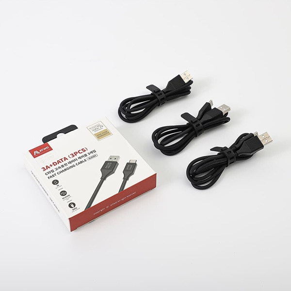 1+2 에이투 AL0201 60W USB-C PD 고속충전 데이터 케이블 1M