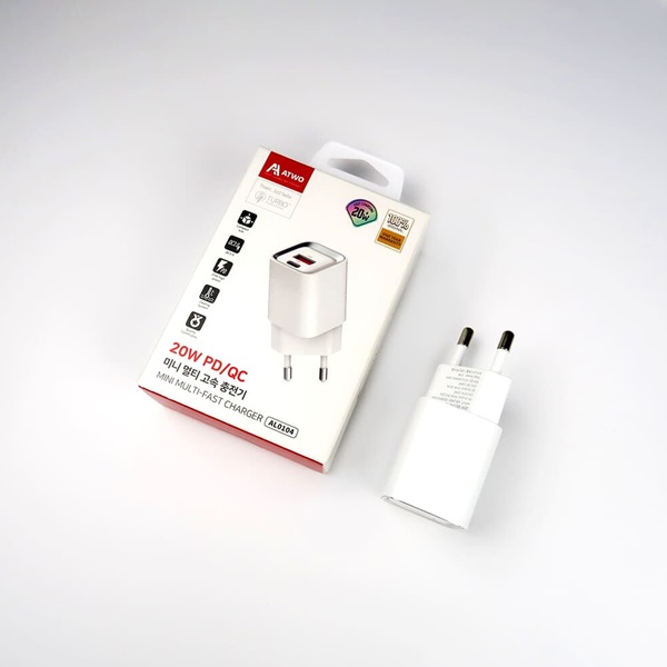 에이투 20W 2포트 고속 USB C타입 QC 3.0 PD 멀티충전기 어댑터 AL0104