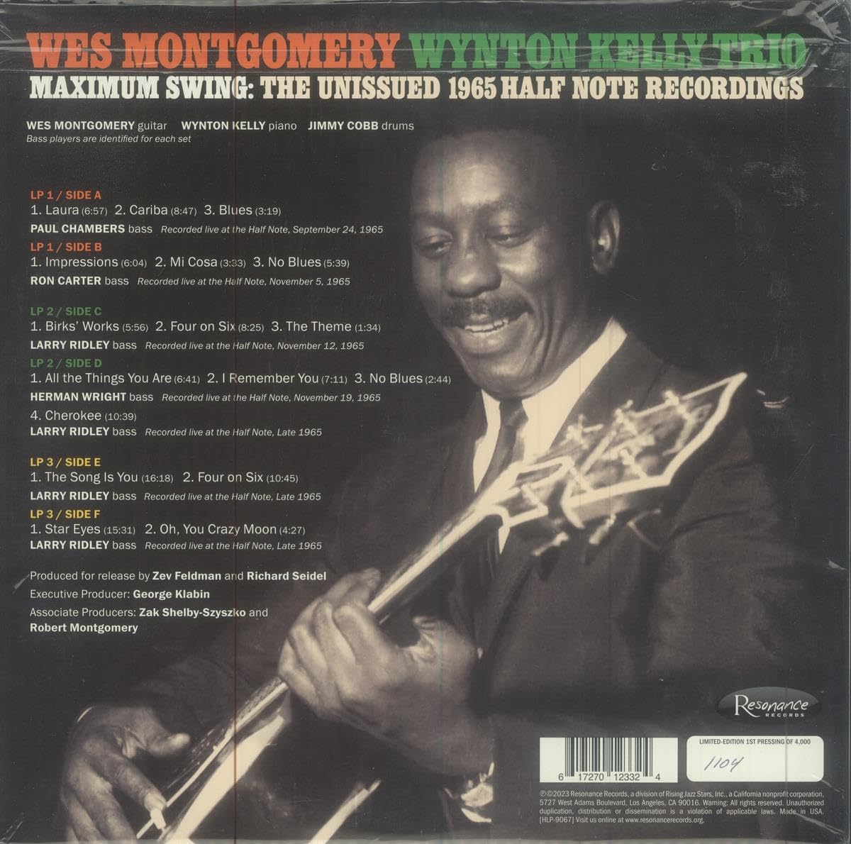 Wes Montgomery & Winton Kelly Trio (웨스 몽고메리 & 윈튼 캘리 트리오) - Maximum Swing: The Unissued 1965 Half Note Recordings [3LP]