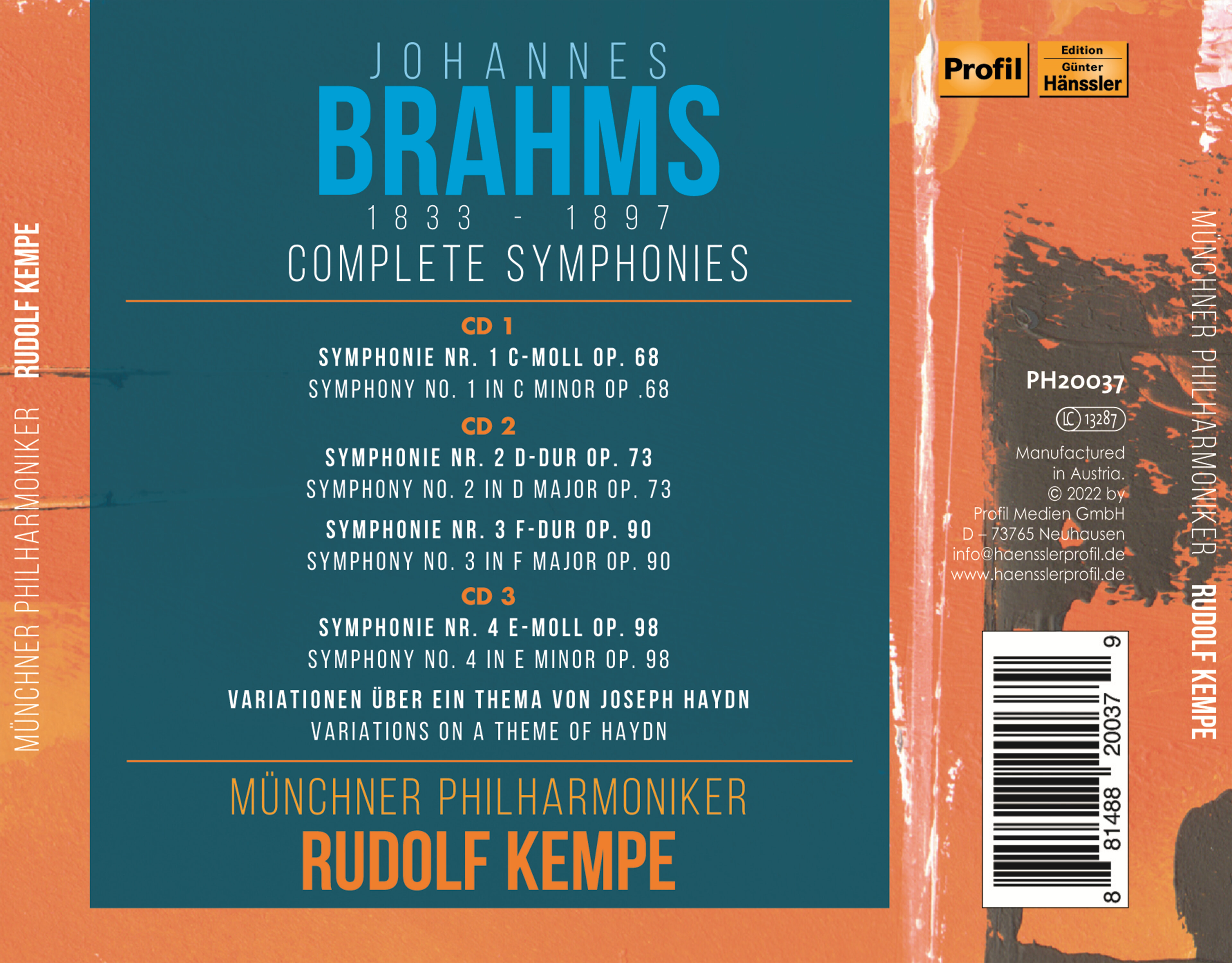 Rudolf Kempe 브람스: 교향곡 전곡, 하이든 변주곡 (Brahms: Complete Symphonies)