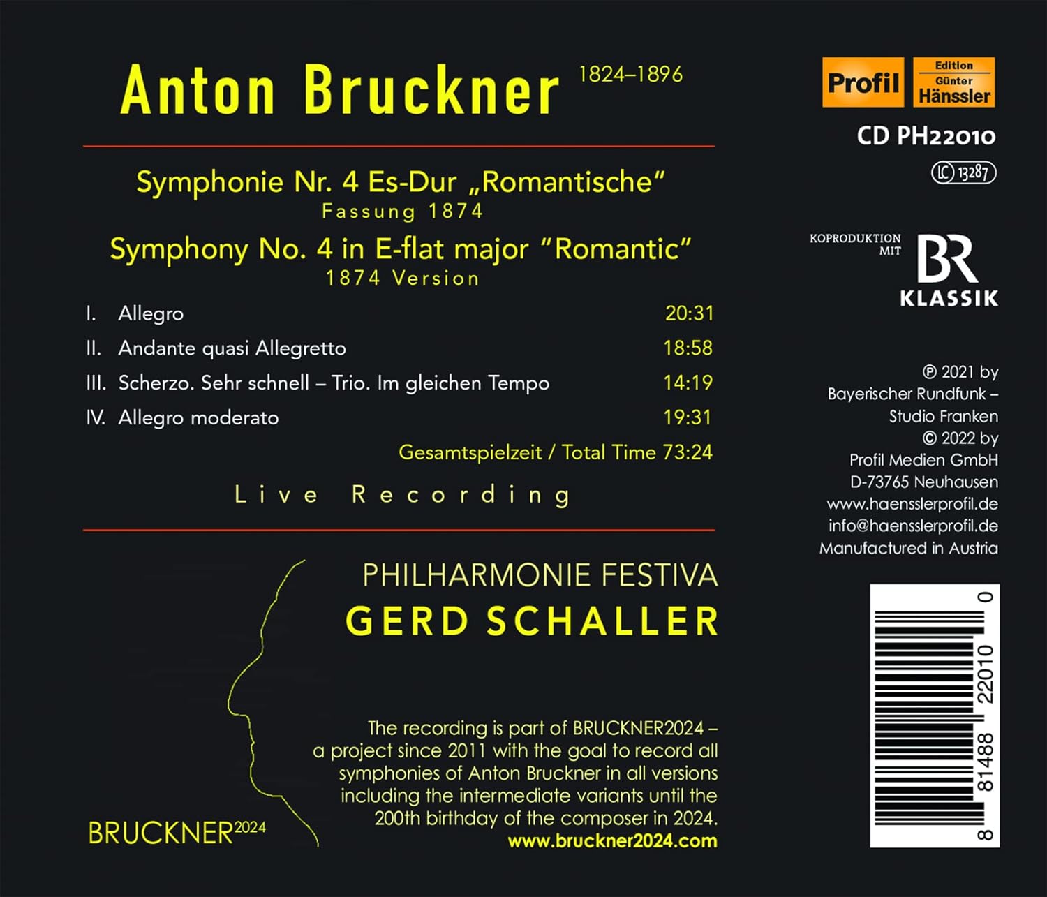 Gerd Schaller 브루크너: 교향곡 4번 [1874년판] (Bruckner: Symphony No.4)