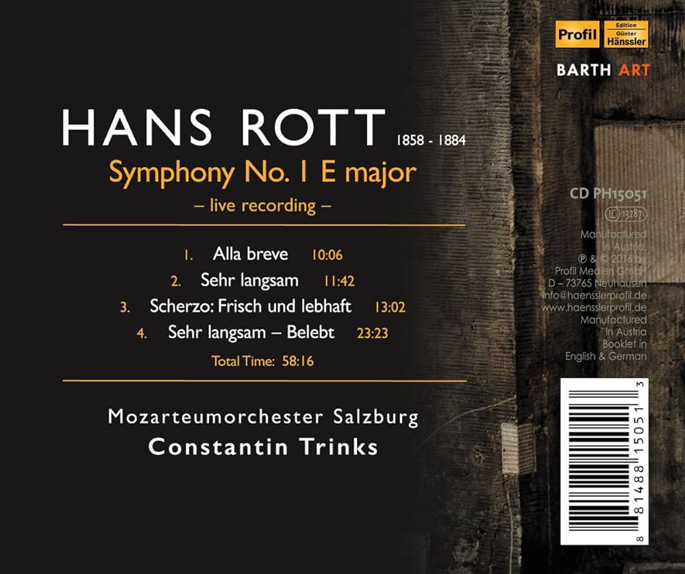 Constantin Trinks 로트: 교향곡 1번 (Rott: Symphony No.1)