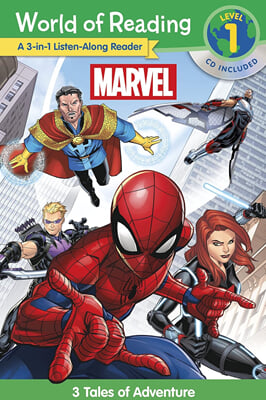 [중고-상] World of Reading: Marvel 3-In-1 Listen-Along Reader-World of Reading Level 1: 3 Tales of Adventure with CD! [With Audio CD]