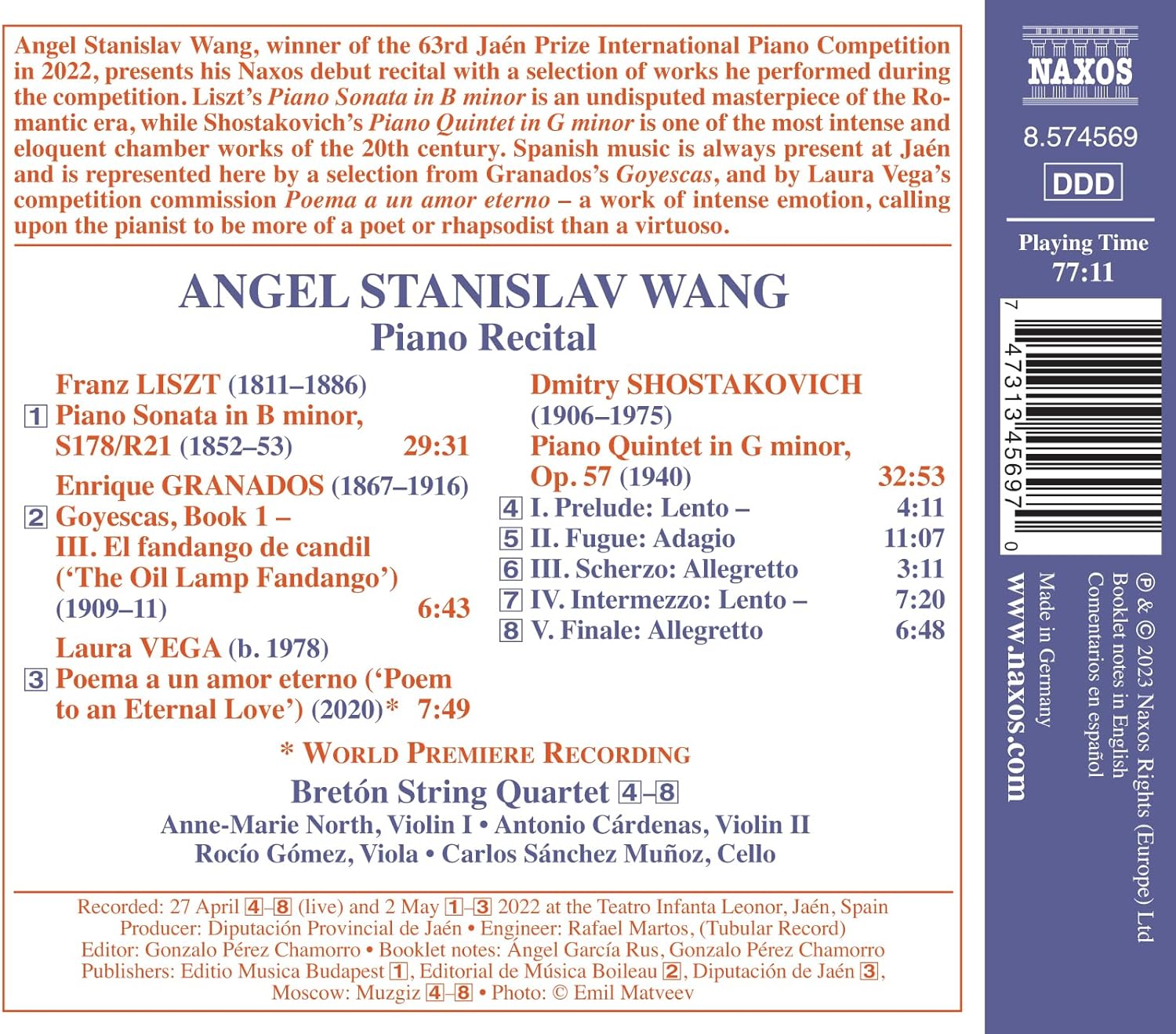 Angel Stanislav Wang 엔젤 스타니슬라프 왕 피아노 리사이틀 (Liszt, Shostakovich & Others: Piano Works)
