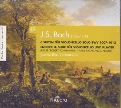 Jan Sciffer 바흐: 무반주 첼로 모음곡 전곡집 (Bach: 6 Suites for Cello Solo BWV 1007-1012)