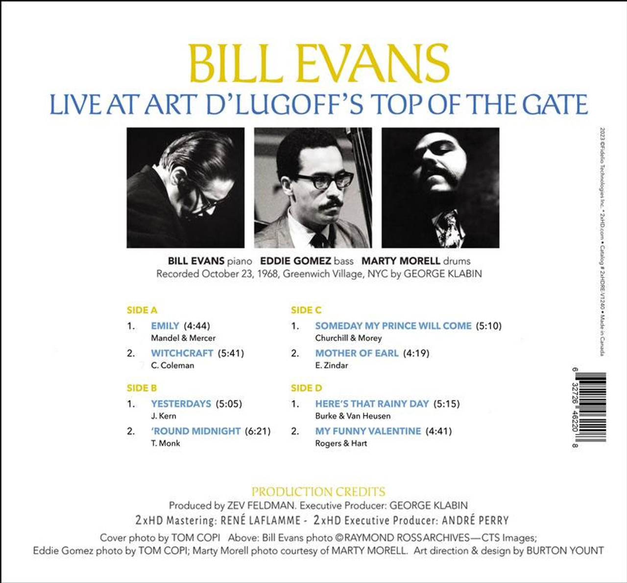Bill Evans (빌 에반스) - Live at Art D’Lugoff’s Top of the Gate Vol. 1 [LP]