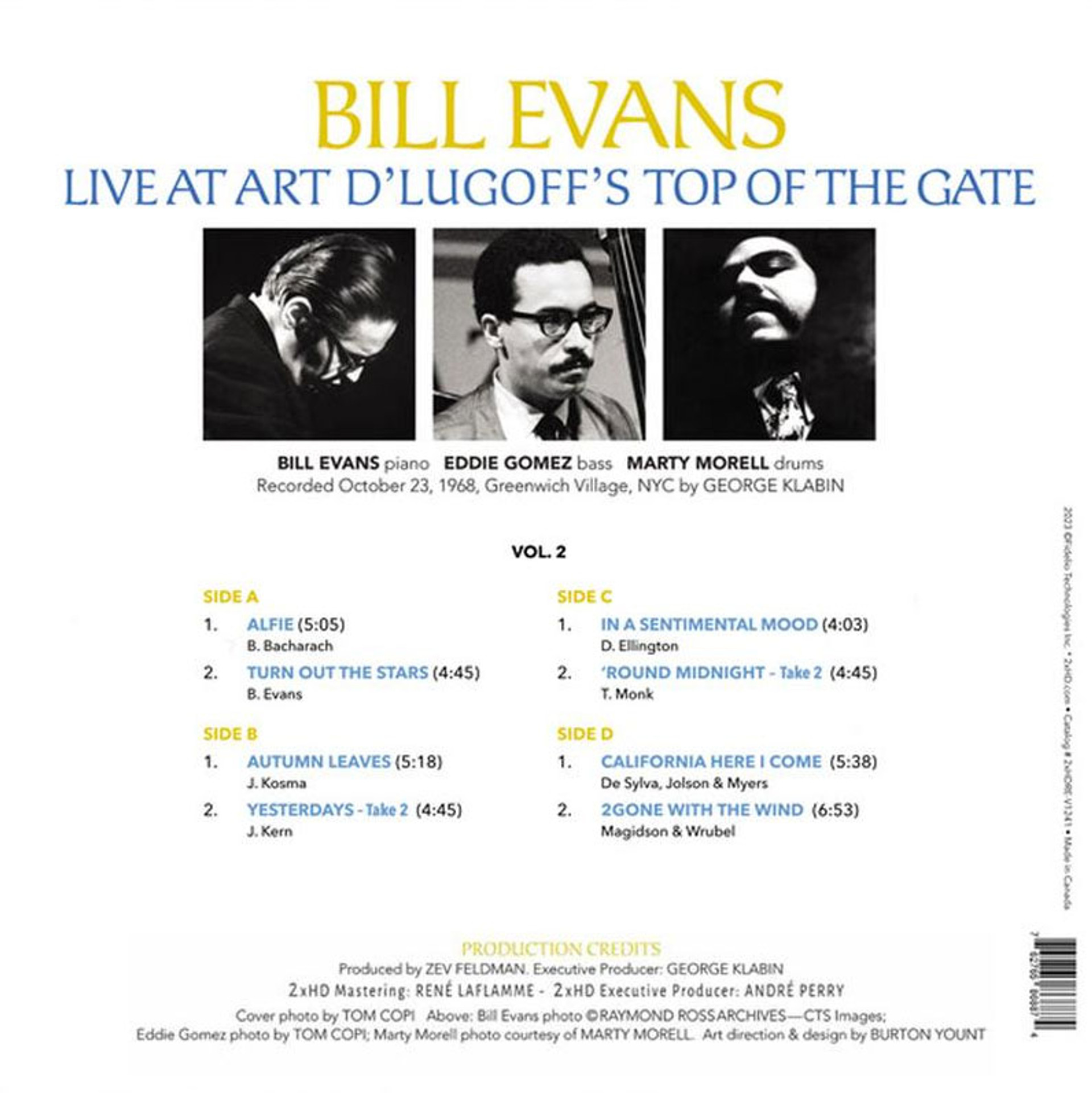 Bill Evans (빌 에반스) - Live at Art D’Lugoff’s Top of the Gate Vol. 2 [LP]