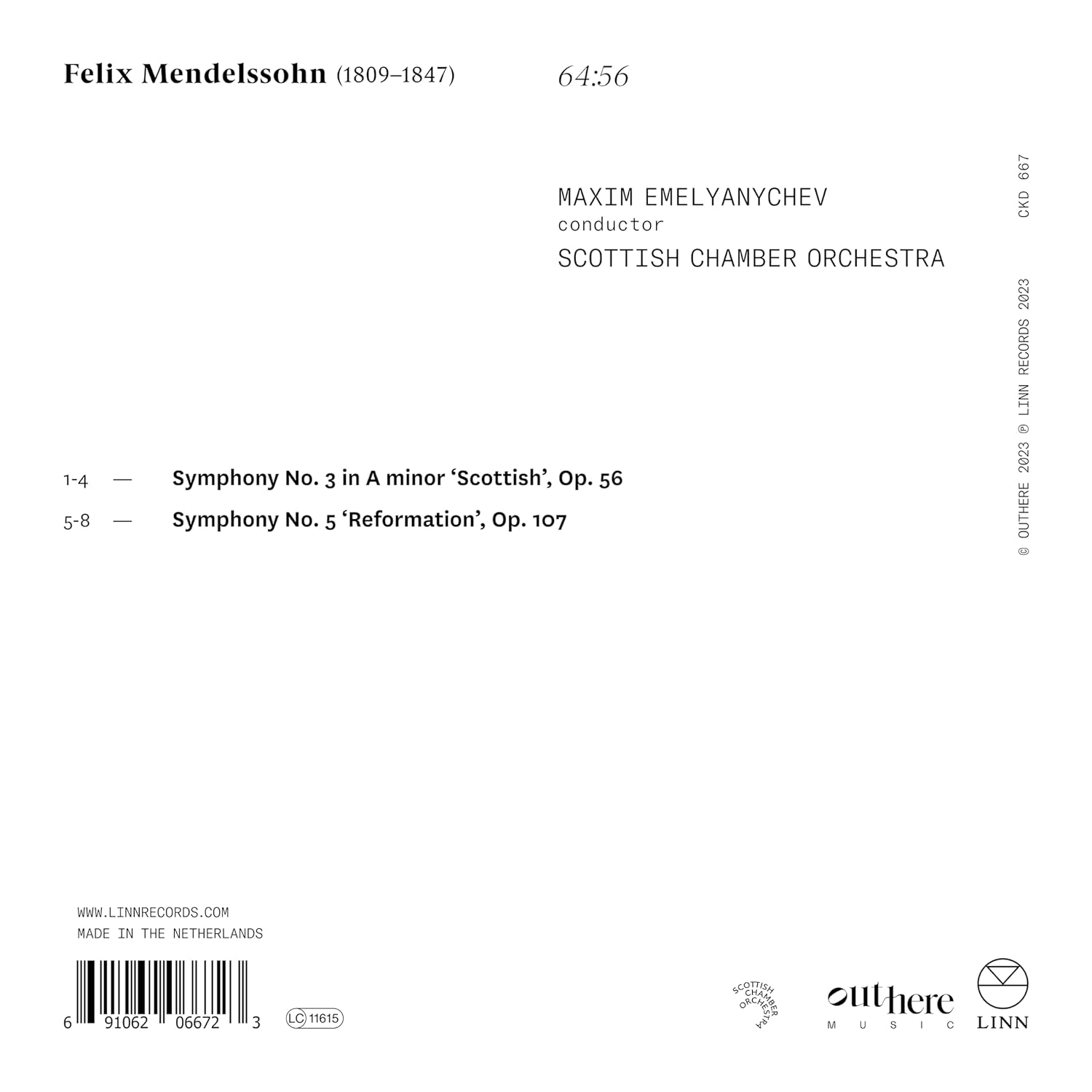 Maxim Emelyanychev 멘델스존: 교향곡 3번 '스코틀랜드' & 5번 '종교개혁' (Mendelssohn: Symphonies Nos. 3 & 5)