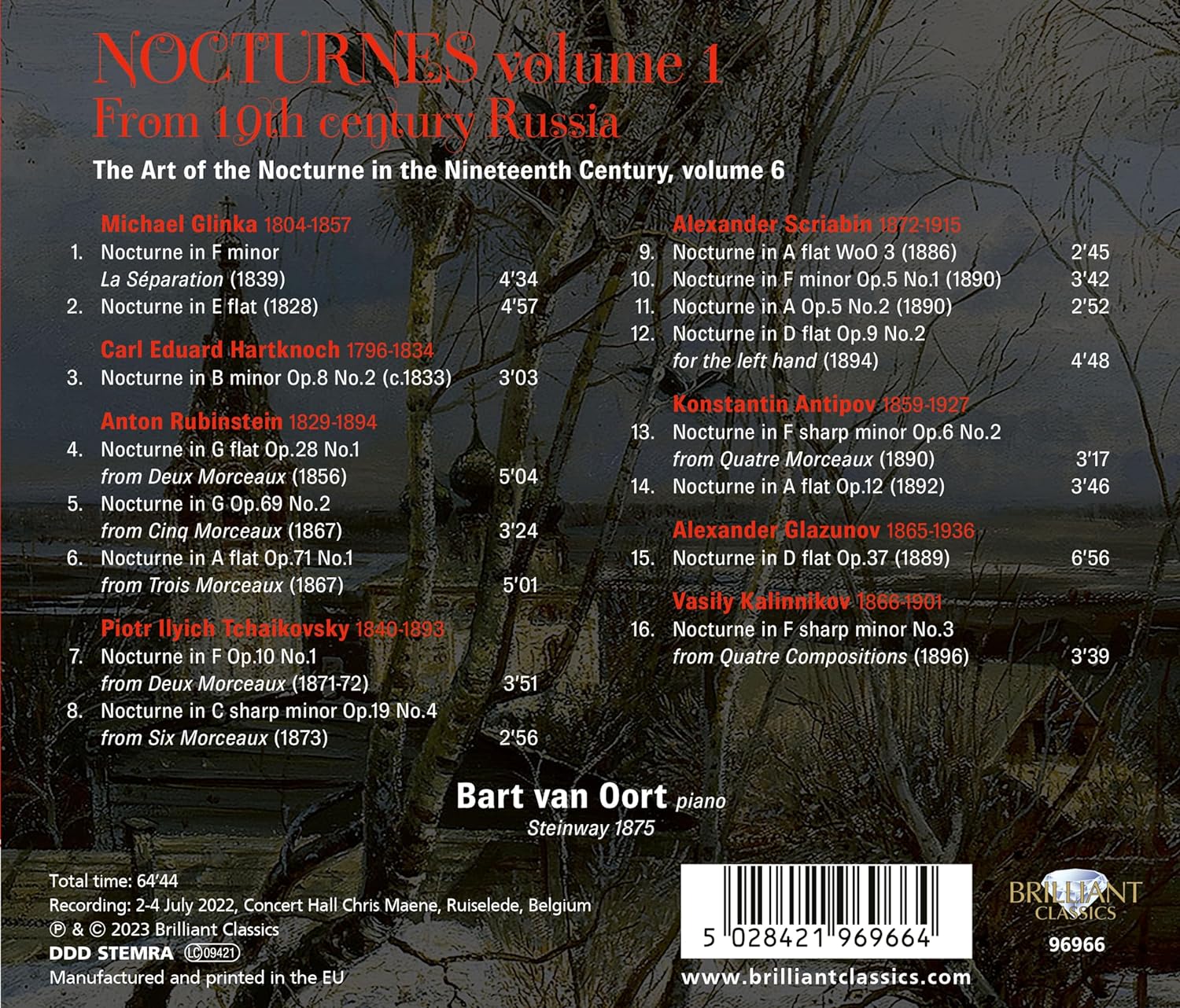 Bart Van Oort ‘19세기 러시아의 녹턴’, 제1집 (Nocturnes from 19th Century Russia, Vol. 1)