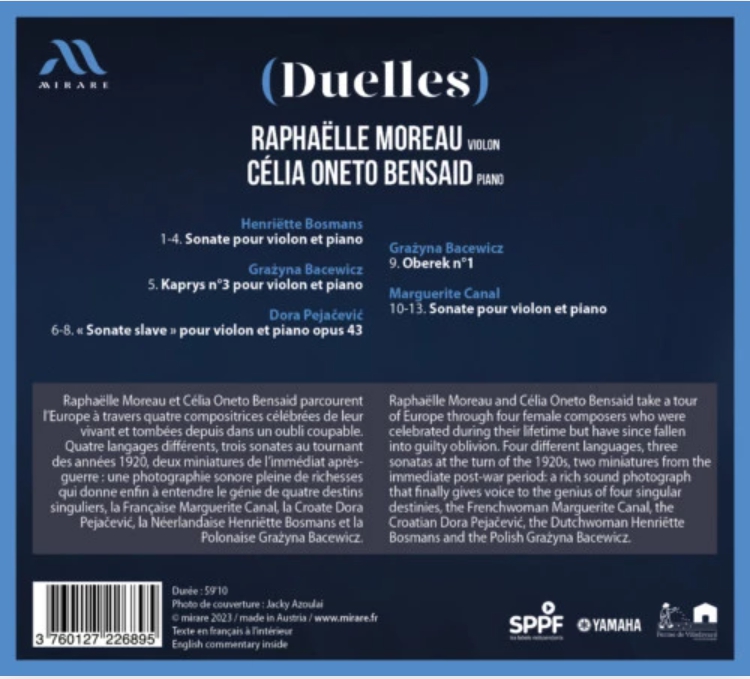 Raphaelle Moreau / Celia Oneto Bensaid 20세기 여성 작곡가들의 바이올린 작품집 (Duelles)