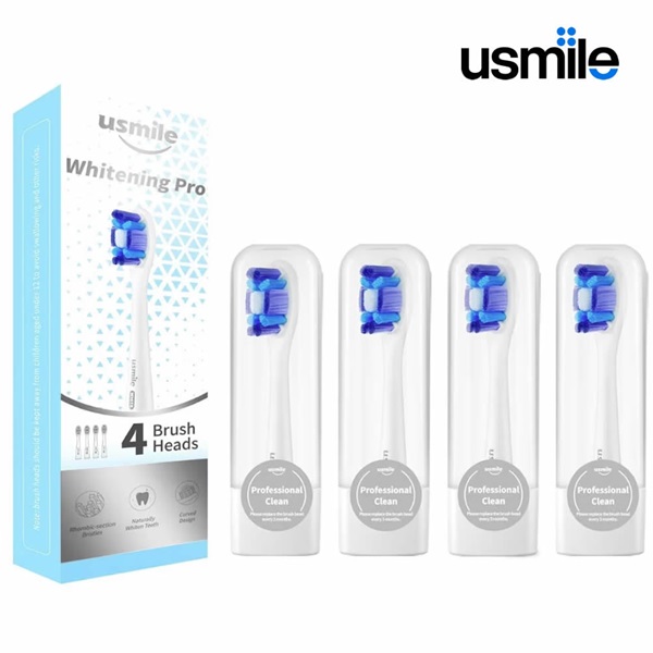 Usmile 유스마일 전동칫솔 전용 스마트 화이트닝 프로 PCB01 리필 칫솔모 (4개입)