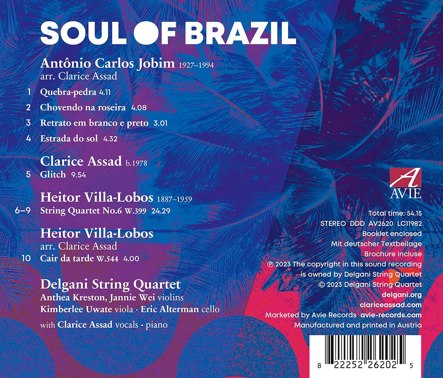 Delgani String Quartet / Clarice Assad 브라질의 영혼 - 조빙, 아사드, 빌라-로부스의 작품들 (Soul of Brazil - Jobim, Assad, Villa-Lobos)