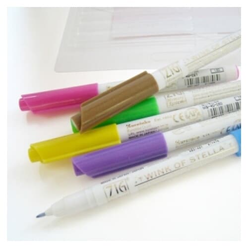 [지그] 반짝반짝 빛나는 글리터 펜 MS-40 6색 세트