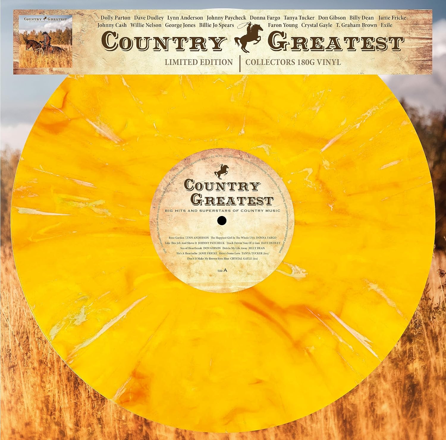 인기 컨트리음악 모음집 (Country Greatest) [옐로우 마블 컬러 LP]