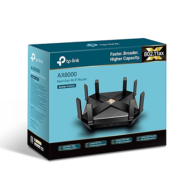 ◆TP-Link 공식총판◆ 티피링크 Archer AX6000 [Wi-Fi 6 유무선공유기_AX6000_트라이밴드_기가비트_MU-MIMO_빔포밍_고성능안테나8개_인터넷_와이파이]