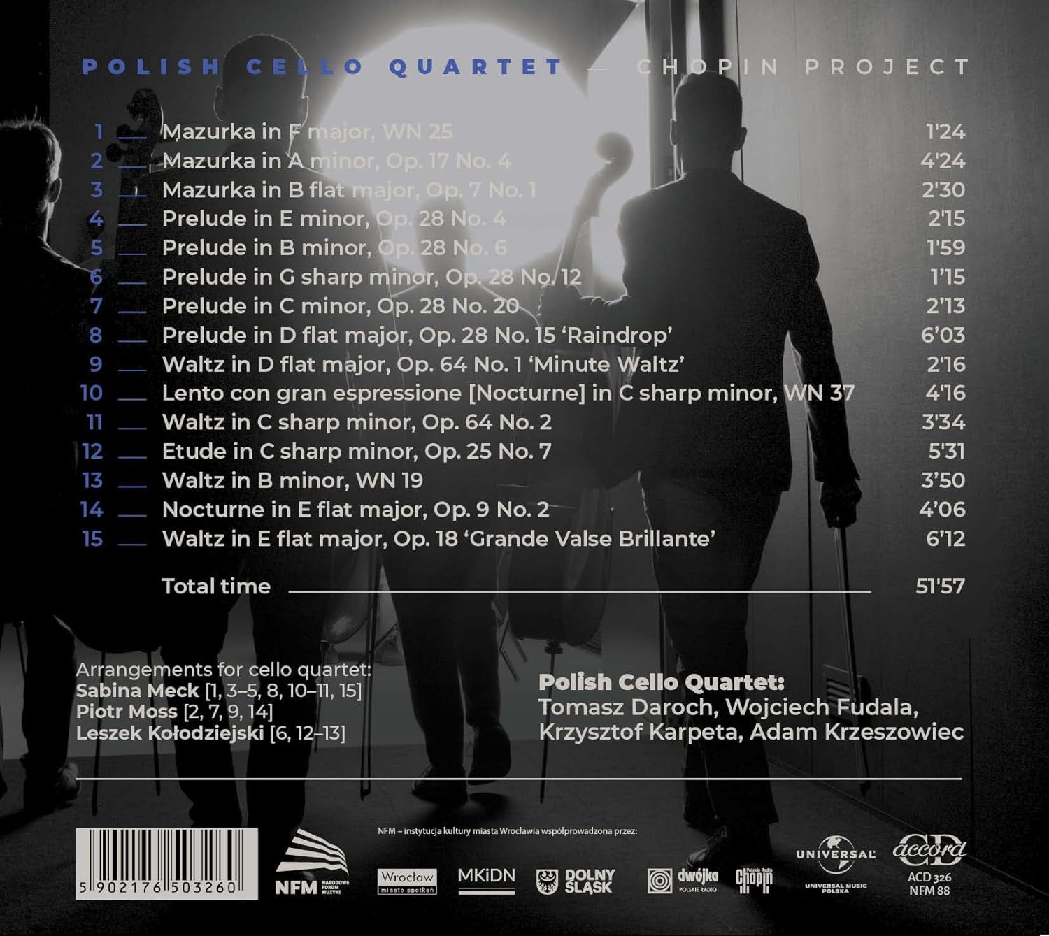 Polish cello Quartet 쇼팽: 마주르카 · 프렐류드 · 녹턴 · 에튀드 외  (Chopin Project)