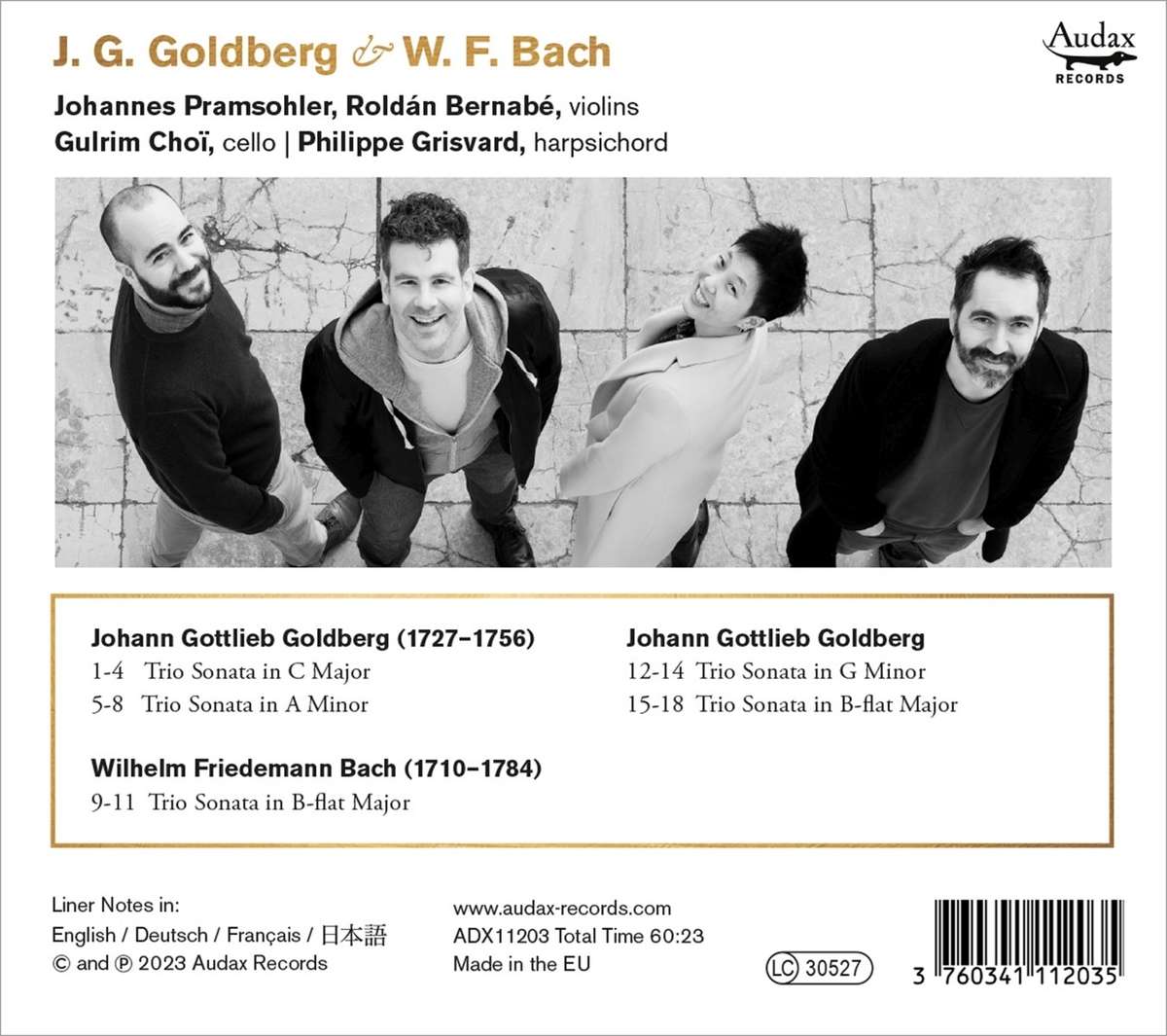 Ensemble Diderot 고틀리프: 골드베르크 변주곡, 트리오 소나타 / W.F. 바흐: 트리오 소나타 (J.G. Goldberg / W.F. Bach: Trio Sonatas)