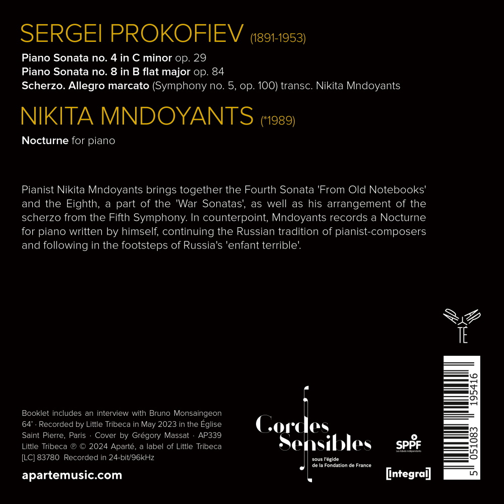 Nikita Mndoyants 프로코피예프: 피아노 소나타 4번 & 8번 / 니키타 믄도얀츠: 야상곡 (Prokofiev: Piano Sonata Nos.4 & 8 / Mndoyants: Nocturne)