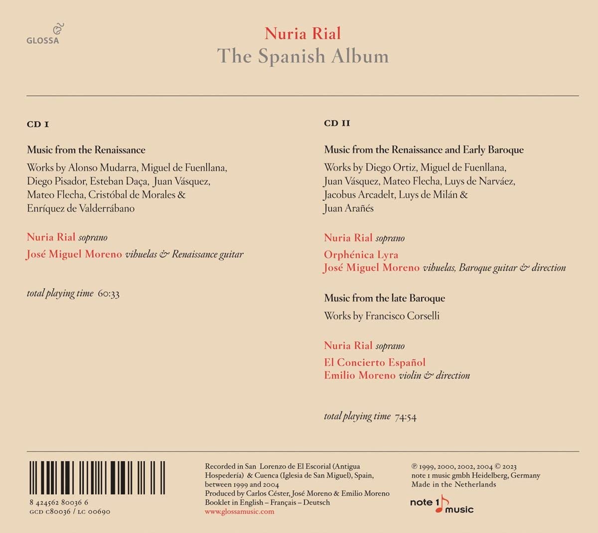 Nuria Rial 스페인 앨범 - 르네상스와 바로크 시대 스페인 작곡가들의 음악 (The Spanish Album)