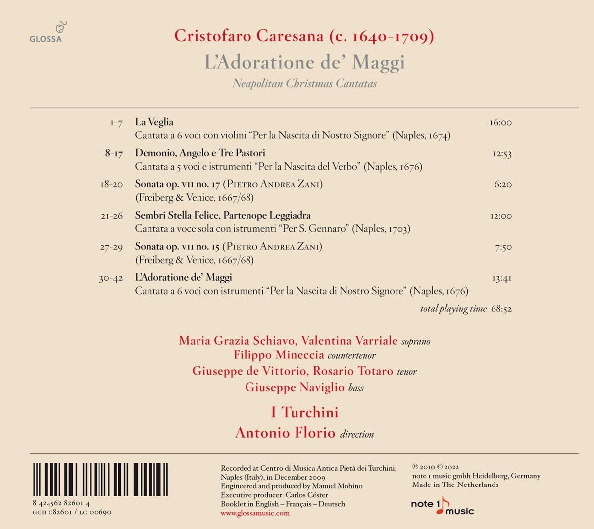 Antonio Florio / I Turchini 카레사나: '동방박사의 경배' (Caresana: L'Adoratione de'Maggi)