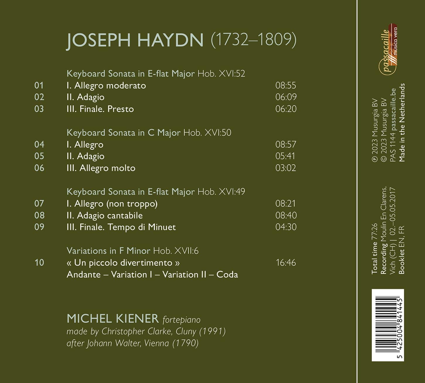 Michel Kiener 하이든: 후기 피아노 작품집 (Haydn: Late Piano Works) - 예스24