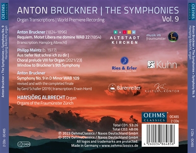 Hansjorg Albrecht 브루크너: 교향곡 9번 [오르간 편곡] (Anton Bruckner Project: The Symphonies, Vol. 9)