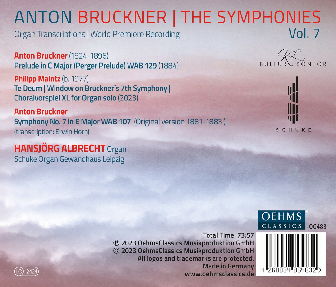 Hansjorg Albrecht 브루크너: 교향곡 7번 [오르간 편곡] (Anton Bruckner Project: The Symphonies, Vol. 7)