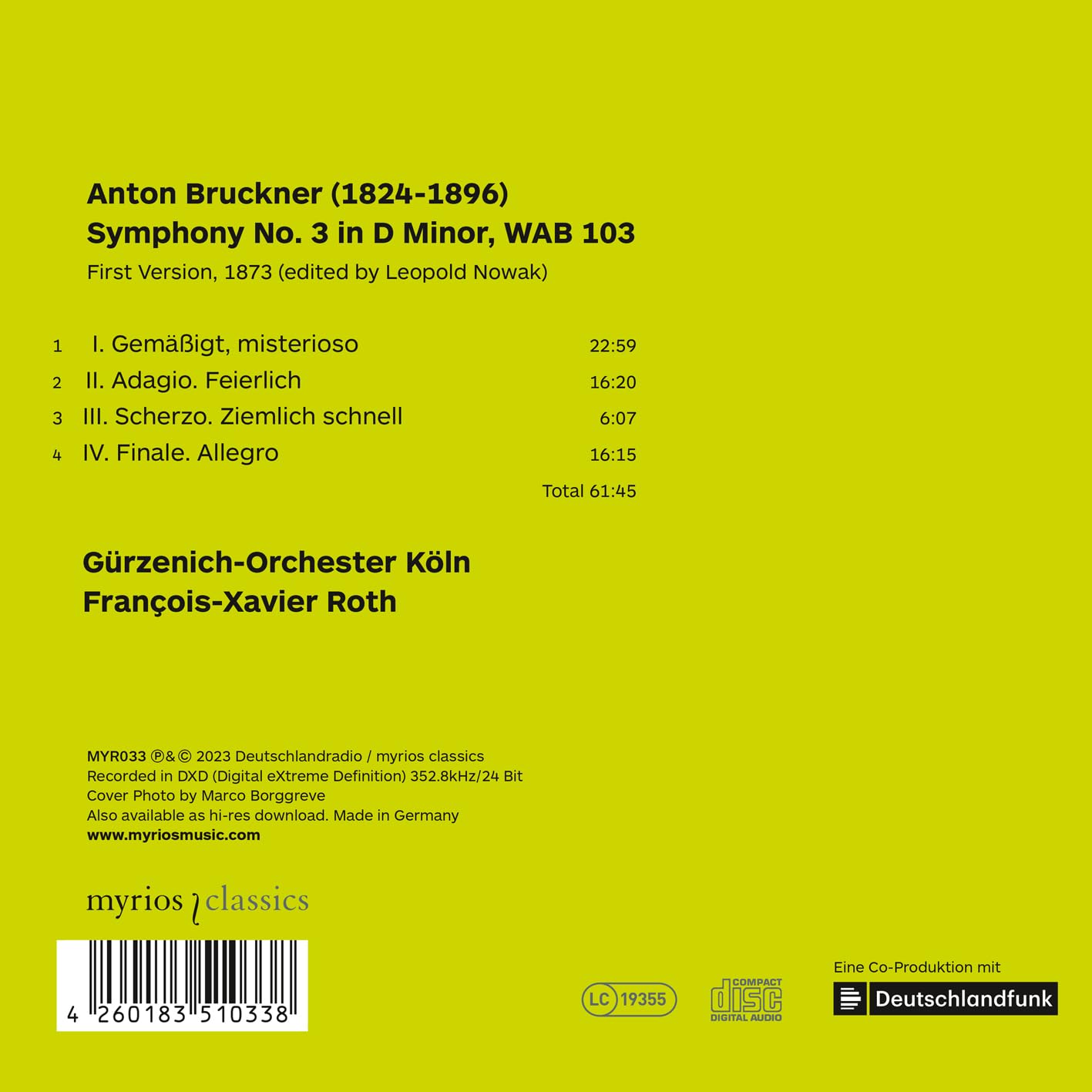 Francois-Xavier Roth 브루크너: 교향곡 3번 (Bruckner: Symphony WAB 103)