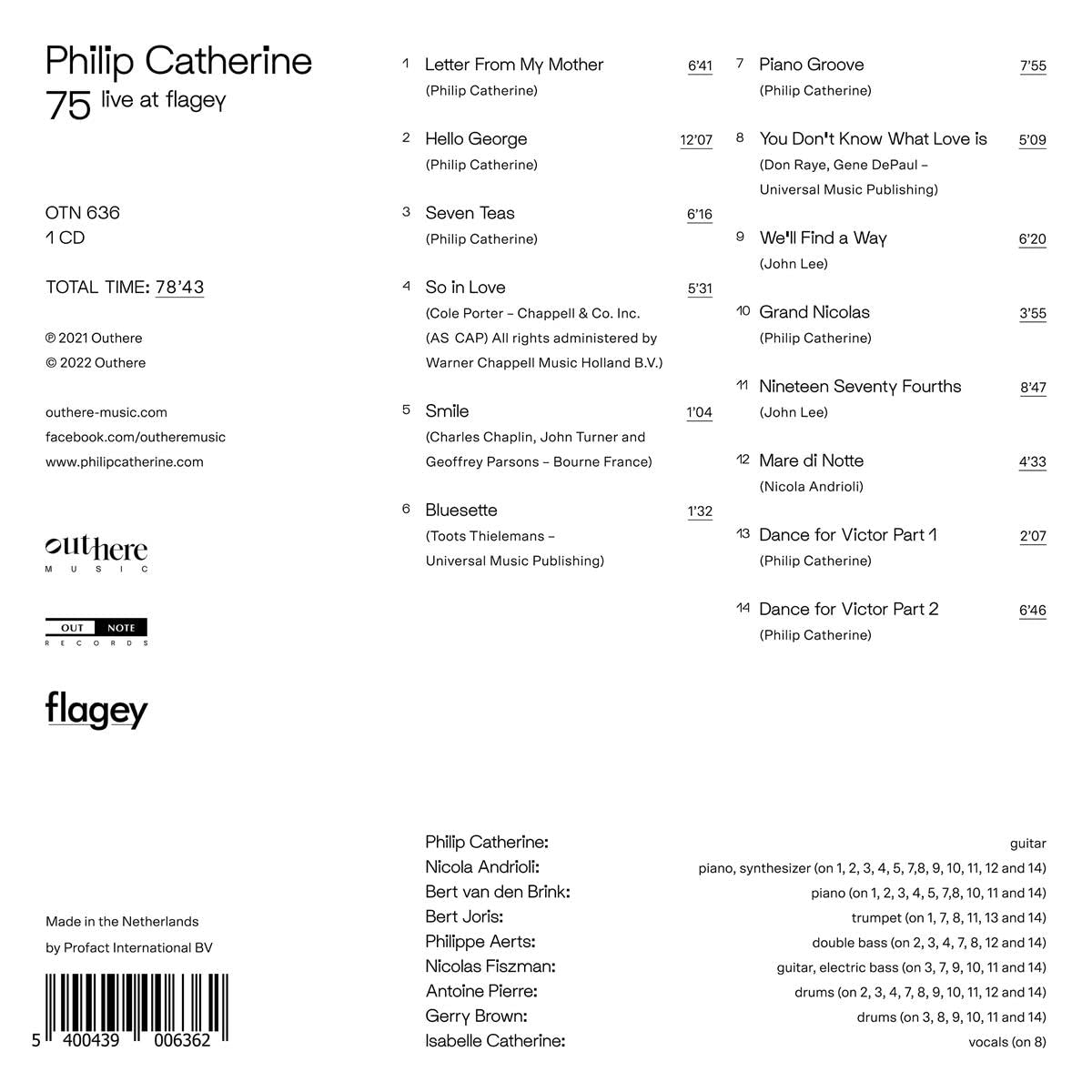 Philip Catherine (필립 카트린) - 75 (live at Flagey)