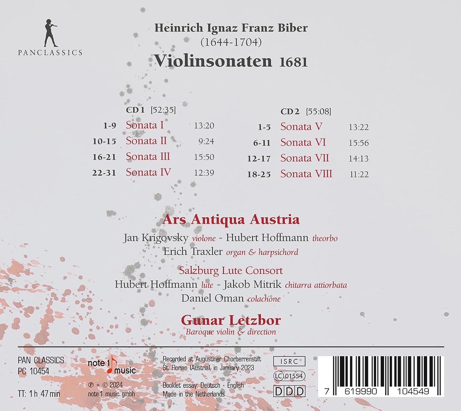 Gunar Letzbor 비버: 1681년 바이올린 소나타집 (Biber: Violin Sonatas 1681)